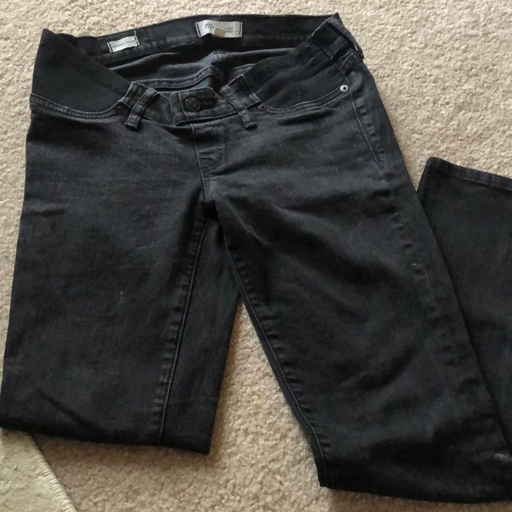 Faded black maternity skinny jeans